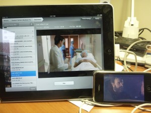 Photo showing AirVideo running on iPad and iPhone