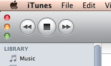 Screenshot of iTunes 10 titlebar buttons